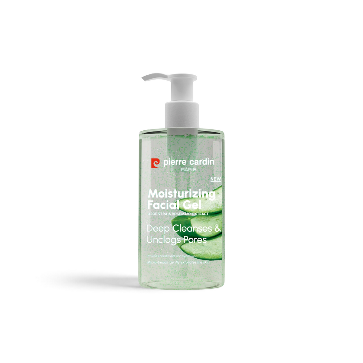 Moisturizing facial gel with aloe vera and rosemary extract