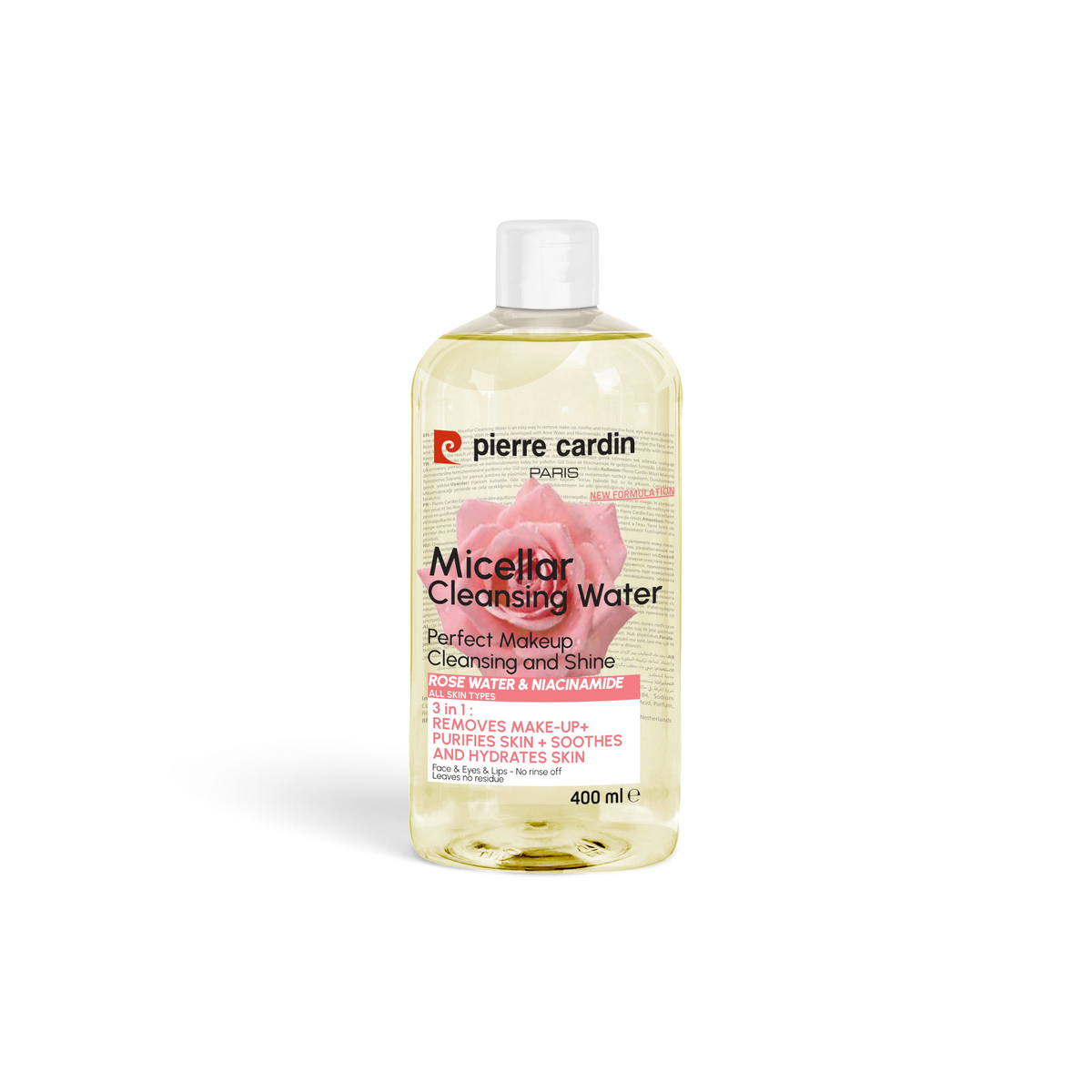 Cleansing micellar water with rose water and niacinamide